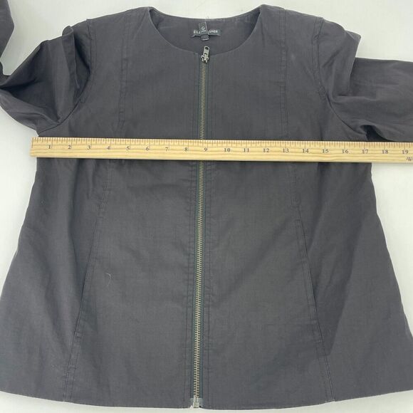 Eileen Fisher Jacket Women's PP Silk Blend Double-Petite Round Long Sleeve - Picture 10 of 11